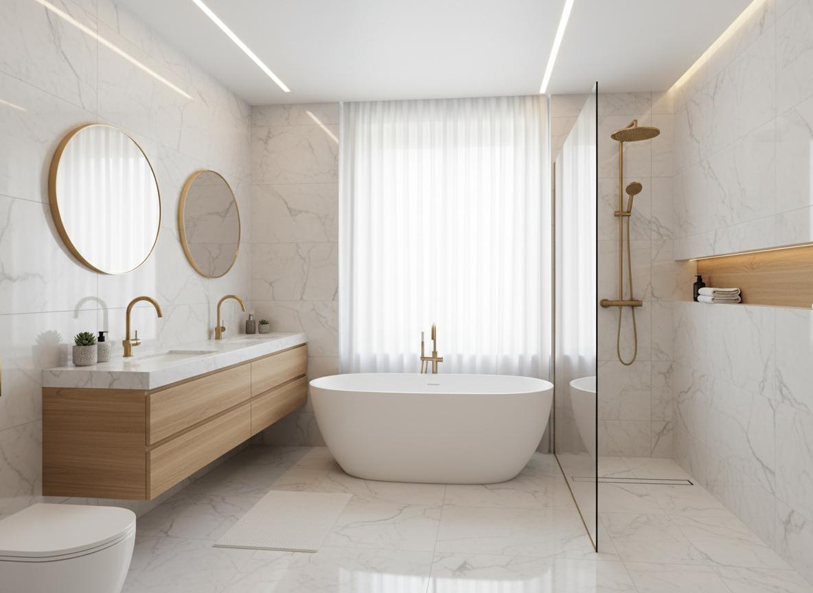 Beautiful bathroom renovation with modern fixtures